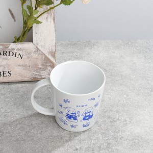 Taza ancha de cerámica del regalo de las etiquetas clásicas únicas modernas del conejito del fabricante