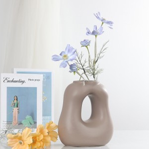 Manufacturer High-qualis Moderni Decorative Ceramic Round Tube Liquor Creative Vase