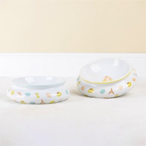 Proizvođač ODM Personalizirani pribor za kućne ljubimce Cut e Decal Okrugla izdržljiva keramička zdjela za hranu za kućne ljubimce