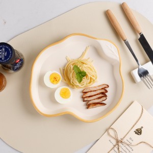 Keramisk fabriksglaseret årsring form stentøj Håndlavet bordservice middagstallerkensæt