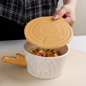 Керамічний фабричний глазурований річний кільцевий керамічний посуд ручної роботи Набір обідніх тарілок
