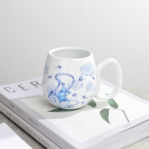 Factory Supplier Handmade Modern Ceramic Cute Rabbit Decal Irregular palpate Gift Mug