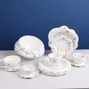 Set da cucina moderno per tazze in ceramica di alta qualità, piatti, piatti da cucina
