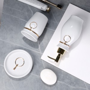 Ensembles de salles de bains blancs de luxe modernes de haute qualité d'usine en céramique 3 pièces pour des hôtels