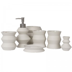 Ceramic Factory 6 Pieces Dispenser Bottle Set Bath accessories