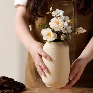 Ceramic Factory Retro Matte Vases Mokhabiso oa Ceramic Flower Vase