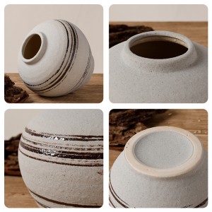 Ceramic Factory Home Decor Flower Round Pot Керамічная ваза для мастацкага дэкору