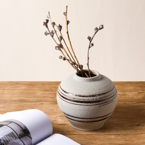 Керамика фабрикасы Өй декоры Чәчәкле түгәрәк чүлмәк керамик ваза