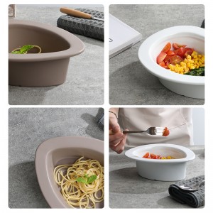 Mai ƙera Hannun Glazed Keɓaɓɓen Ceramic Ceramic Waterdrop Salad Bowl