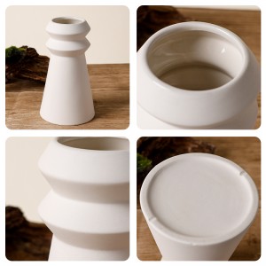 Ceramic Factory Custom Logo Stoneware Vase maka ihe ndozi ụlọ