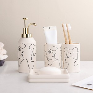 Keramik Fabrik Moderna Hemprodukter Serie Sidentryck Stengods porslin