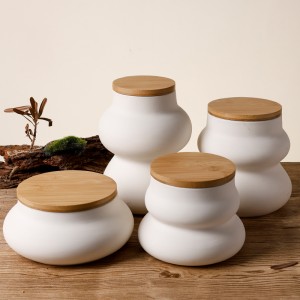 Ceramika Fabriko Stoneware Teo Sukero Kafo Stokado Ladskatoloj por Kuireja Nombrilo