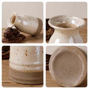 ໂຮງງານຜະລິດເຊລາມິກສອງສີ splicing Ceramic Vase ສໍາລັບການຕົກແຕ່ງເຮືອນ