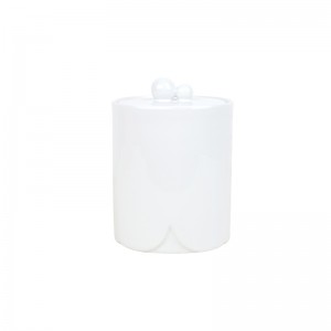 Декоративен керамички додаток за хотелски тоалет Елегантна керамичка корпа за отпадоци во облик на V