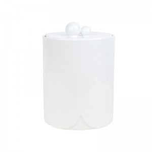 အလှဆင်ကြွေထည်ဟိုတယ်ရေချိုးခန်းအိမ်သာအသုံးအဆောင် Elegant Ceramic V-shaped အမှိုက်ပုံး အမှိုက်ပုံး