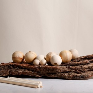 Decorazioni per la casa Deodorante per ambienti Perline di legno naturale con bastoncini diffusori in rattan