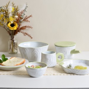 China Tableware Glazed Selemo Ring Shape Stoneware Ceramic dinnerware sets