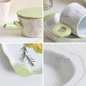 Кітайскі посуд Глазураваны керамічны керамічны посуд у форме кольца. Наборы сталовага посуду