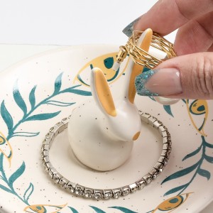 Veleprodaja ukrasnog keramičkog nakita u obliku zeca za prsten od kamenine