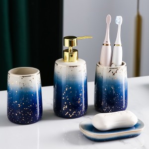 Wholesale Decal Starry Sky Design Ceramic Bath Set Room Bath Accessories