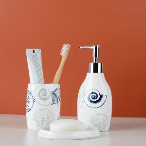 Ducha de baño a granel personalizada, juego de accesorios de baño moderno de cerámica de 4 piezas