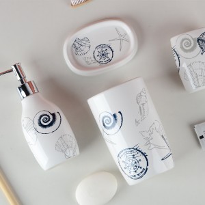 Komplet aksesorësh për banjo moderne qeramike me 4 copë