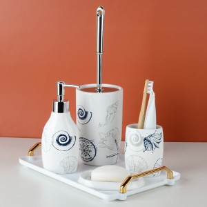 Ensemble d'accessoires de salle de bains modernes en céramique, douche en vrac personnalisée, 4 pièces