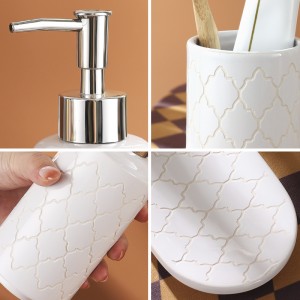 Fabricant moderne blanc 3 pièces ensemble d'accessoires de salle de bains en céramique