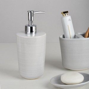 Aangepaste moderne keramische wasruimte accessoires badkamer zeepbakje set