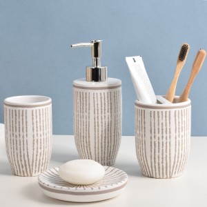Wholesale Modern Hand Painted Ceramic 4 Piece Bathroom sets and Accessories