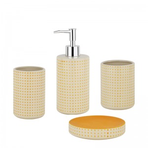Maßgeschneidertes, modernes, handbemaltes 4-teiliges Keramik-Badezimmer-Accessoires-Set im neuen Design