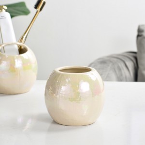 Custom OEM Round Siffar Lu'u-lu'u Glaze Bathroom Ceramic Na'urorin Haɓaka Factory