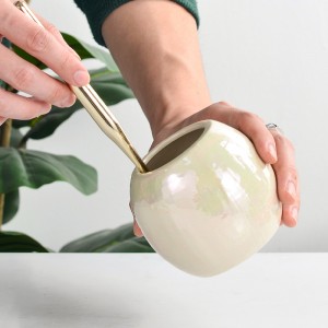 OEM Custom Round Shape Pearl Glaze Bilik Mandi Kilang Aksesori Seramik