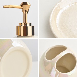 Custom OEM Round Siffar Lu'u-lu'u Glaze Bathroom Ceramic Na'urorin Haɓaka Factory