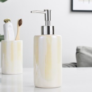 Manufacturer Round Shape Pearl Glaze Bath Set Ceramic Home Accessories Kitchen Bathroom