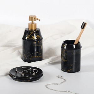 N'ogbe họtelu White Black Gold Decal Modern Ceramic Accessories 5 iberibe Bathroom Products