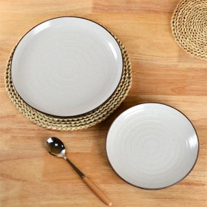 Manufacturer Modern High Quality ODM Black Stoneware Plates Ceramic Stoneware Dinner Table Set
