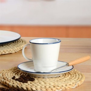 Modernus aukštos kokybės keraminis puodelis puodelio lėkštės indų virtuvės vakarienės rinkinys