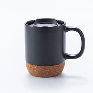 Didmeninė prekyba pagal individualų logotipą izoliuoti kamštienos purslų nepraleidžiantys dangčiai keraminiai kavos puodelių rinkiniai