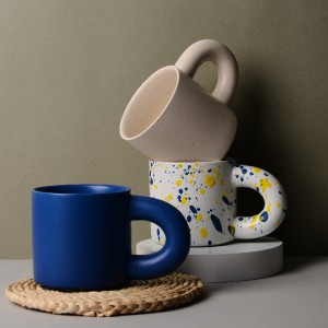 Завод махсуслаштырылган пыяла кулдан эшләнгән керамик кофе чәй кружкасы
