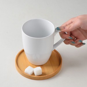 Producător Glazed Logo Personalizat Căni de cafea din ceramică albe