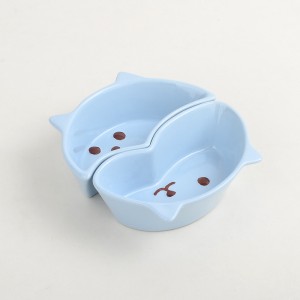 Ọhụrụ ngwaahịa emeputa Creativity Cut Dog Cat Na-aṅụ Pet Feeder Bowl