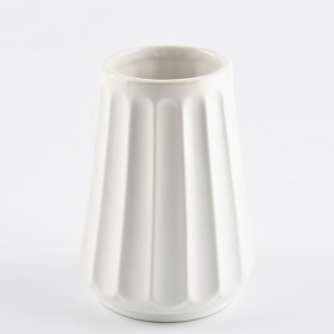 Grosir Vas Dekorasi Rumah Atas Meja Keramik Putih Pernikahan 5,56 Inci Modern