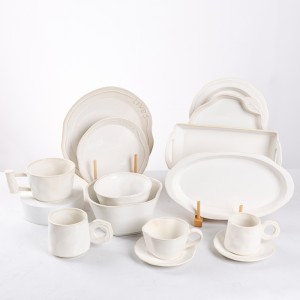Pabrik Keramik Modern Ngarep Series Stoneware Piring Nedha bengi Sets Dinnerware