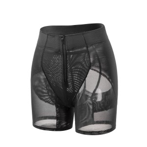 Pantaloni scurți cu formă de închidere frontală de înaltă compresie pentru damă, cu talie medie, lenjerie de corp model pentru controlul burticii