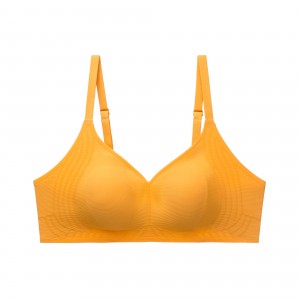Lady's seamless bonding cute brassiere thin strap comfort smooth bra with removable pad