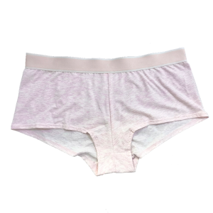Mittelhoher, 3 cm breiter Bund, individuelles Logo, atmungsaktiver Hipster-Strick-Slip für Damen aus Baumwolle