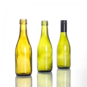 wholesale Mini Empty 187ml Burgundy glass Bottle New Fancy aluminum Screw Cap Wine Glass Bottles