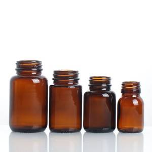 30ml 60ml 75ml 115ml 120ml 150ml 200ml 250ml 300ml amber wide-mouth glass jar capsules glass bottle for tablets