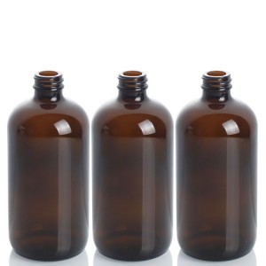 wholesale 500ml amber round brown Pharmaceutical Glass Bottles Boston medicine glass bottle